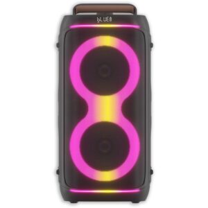Détails visibles de Enceinte Bluetooth portable noire avec éclairage LED PWR08 pour Haut-parleurs