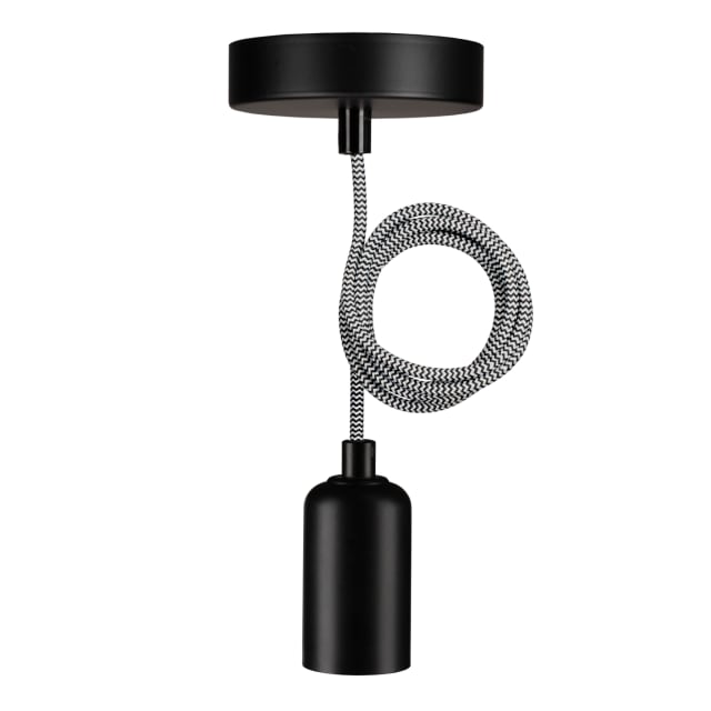 BAILEY - BAI suspension Reno E27 Noir 1.5M Câble Noir/Blanc 2x0.75 Rosace 60W - 141478