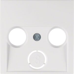 BERKER - Enjoliveur pour prise coaxiale 2 et 3 trous S.1/B.3/B.7 blanc polaire