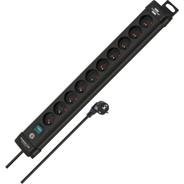 BRENNENSTUHL - Premium-Line 10 prises noir 3 m H05VV-F 3G1 BRENNENSTUHL - Premium-Line 10 prises noir 3 m H05VV-F 3G1
