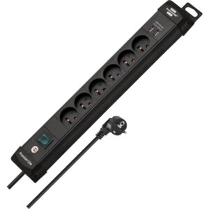 BRENNENSTUHL - Prolongateurs multiprise Premium-Line avec chargeur USB 6 prises noir 3m H05VV-F - 1951164602