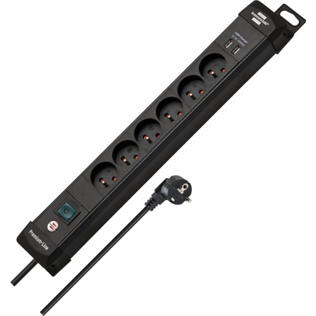 BRENNENSTUHL - Prolongateurs multiprise Premium-Line avec chargeur USB 6 prises noir 3m H05VV-F - 1951164602 BRENNENSTUHL - Prolongateurs multiprise Premium-Line avec chargeur USB 6 prises noir 3m H05VV-F - 1951164602