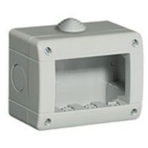 BTICINO - Boîtier saillie Idrobox IP40 - 3 modules - 1+4 entrée de câble diam. 23mm - gri - 24403