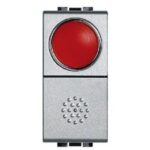 BTICINO - Bouton-poussoir Light Tech - 10A - 250V - 1P - NO - avec diffuseur rouge - NT4038R