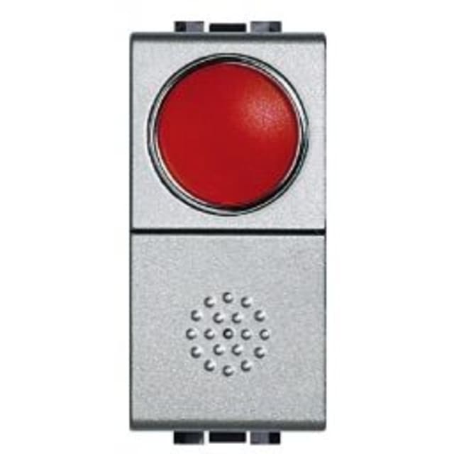 Bouton-poussoir unipolaire 10A 250V BTICINO LivingLight détail produit Détails visibles de Bouton-poussoir unipolaire 10A 250V rouge pour Interrupteurs avec témoins lumineux