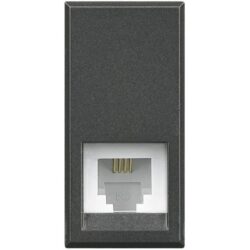 BTICINO - Connector RJ 11 Axolute pour téléphone - type K10 - gris foncé - 1 module - HS4258/11N