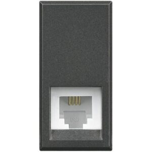 BTICINO - Connector RJ 11 Axolute pour téléphone - type K10 - gris foncé - 1 module - HS4258/11N