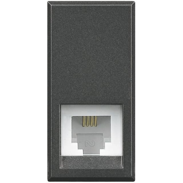 BTICINO - Connector RJ 11 Axolute pour téléphone - type K10 - gris foncé - 1 module - HS4258/11N