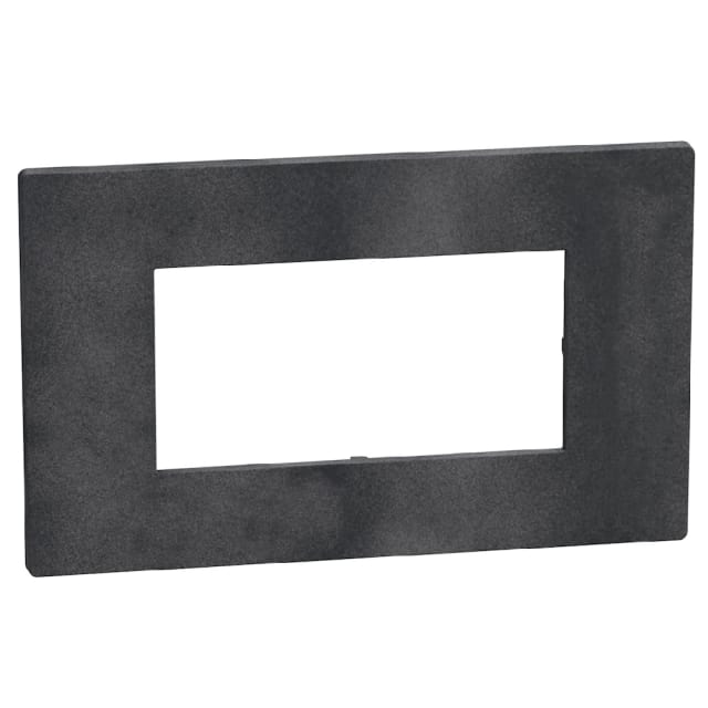 Plaque 4 modules noir BTICINO Light Now détail produit Plaque 4 modules noir gris, surface mat