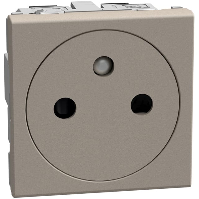 Prise 2P+T affleurante 2 BTICINO Light Now détail produit Prise 2P+T affleurante 2 modules stone, configuration visible