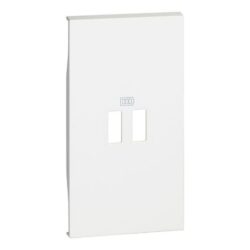 Plaque double prise USB blanche 2 modules KW12C, configuration visible
