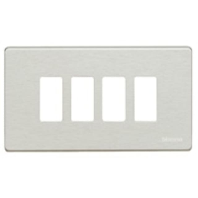 BTICINO - Plaque de recouvrement Magic - 4 modules - pour support réf. 504S - Aluminium - 504/4/AL BTICINO - Plaque de recouvrement Magic - 4 modules - pour support réf. 504S - Aluminium - 504/4/AL