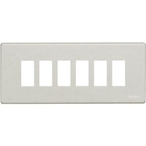 BTICINO - Plaque de recouvrement Magic - 6 modules - pour support réf. 506S - Aluminium - 506L/6/AL
