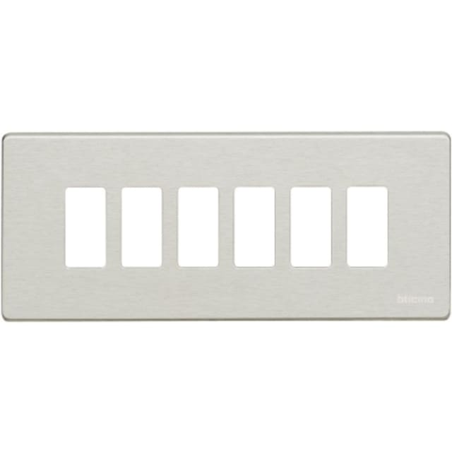BTICINO - Plaque de recouvrement Magic - 6 modules - pour support réf. 506S - Aluminium - 506L/6/AL BTICINO - Plaque de recouvrement Magic - 6 modules - pour support réf. 506S - Aluminium - 506L/6/AL