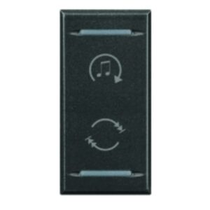 BTICINO - Touche My Home pour Axolute - symbole fonctions distribution sonore - gris foncé - HS4911BF