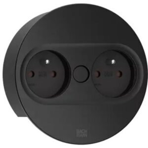 Bachmann - Twist 2 ronde 2 x UTE noir mat RAL9005 + câble 2m - 946.102