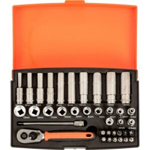 Bahco - Jeu de douilles longues et de douilles 6 pans 1/4'' métrique et embouts de tourn - SL25L
