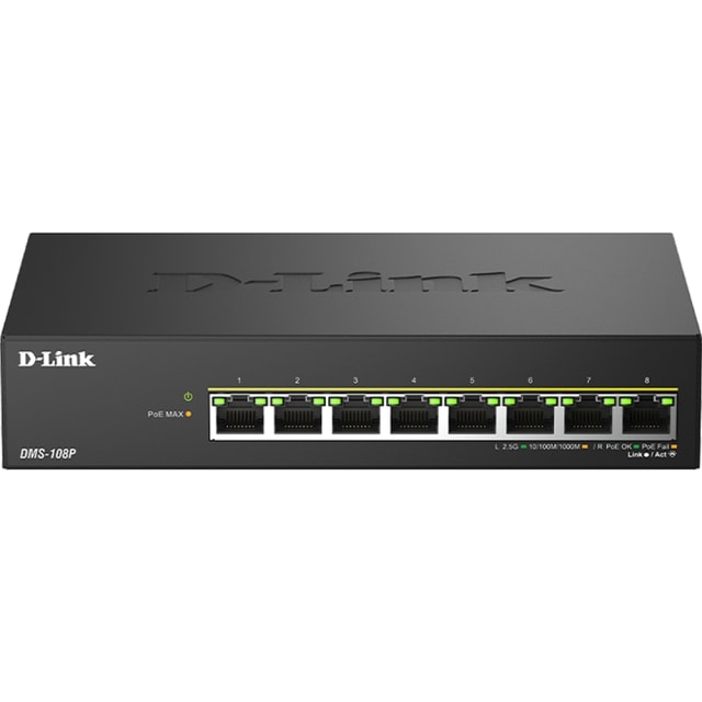 D-LINK - 8-Port 2.5G M.Gigabit PoE++ Unm. Switch - DMS-108P/E