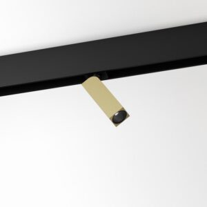 Détails visibles de Spot LED sur rail 48V doré dimmable OCTAV 27 pour Éclairage sur rail