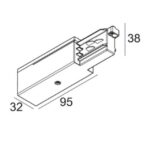DELTA LIGHT - Track 3F DIM end supply 12 rail IP20 noir - 200 12 12 B