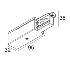 DELTA LIGHT - Track 3F DIM end supply 12 rail IP20 noir - 200 12 12 B