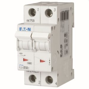 Détails visibles de Disjoncteur modulaire 50A 2 pôles courbe C 4,5kA pour Disjoncteurs bipolaires,2P