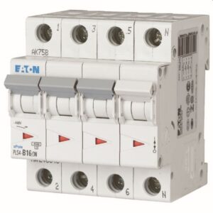 Détails visibles de Disjoncteur modulaire 6A 4 pôles courbe C 4,5 kA pour Disjoncteurs quadripolaires,4P