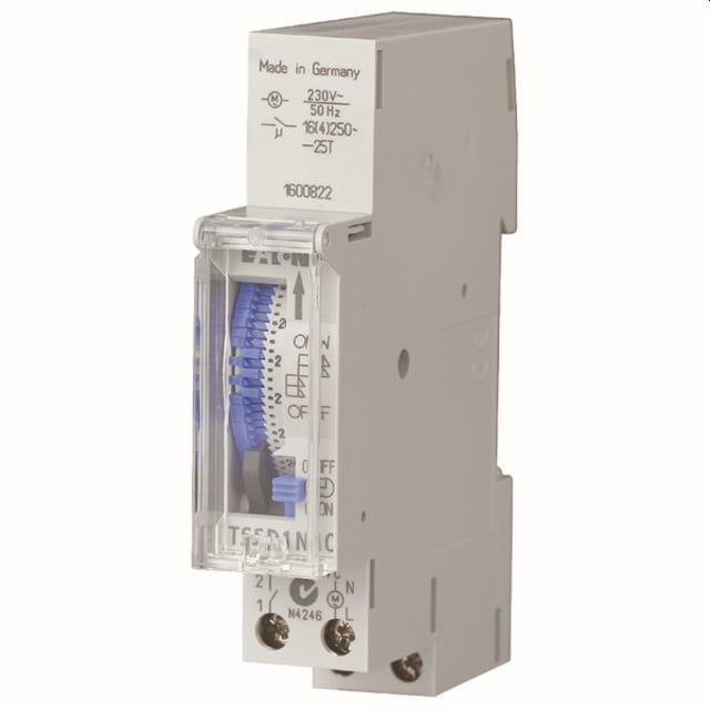 EATON - horloge analogique - 1 maak - dag - synchroon - DIN-rail montage - 167389 EATON - horloge analogique - 1 maak - dag - synchroon - DIN-rail montage - 167389