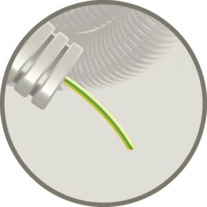 ELFLEX - Elflex tube précâblé 16mm gris + installation VOB 1X6mm² vert/jaune - EF1G6