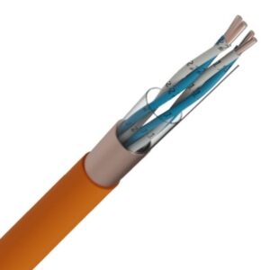 Câble téléphonie NBN RF LS0H orange 500V, configuration visible