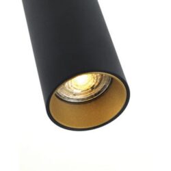 Détails visibles de Spot tubulaire noir et or Mini Tube Cone pour Spots en saillie