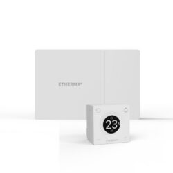 Détails visibles de Thermostat sans fil WiFi avec récepteur radio blanc 46725 pour Thermostats connectés