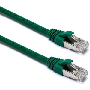 Détails visibles de Cordon Ethernet RJ45 Cat 6 blindé LS0H 5 m vert pour Cordons patch RJ45
