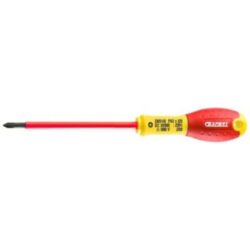 Détails visibles de Tournevis cruciforme isolé 1000V PH2 x 125 mm pour Tournevis