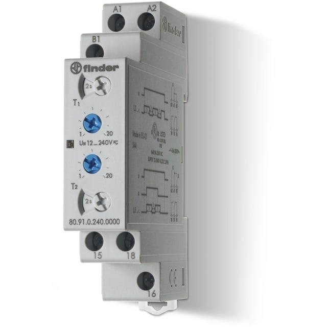 FINDER - Tempo asymétriq fonction LE/LI multitension 1RT 16A 12-240VACDC