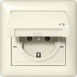GIRA - Prise SCHUKO clapet cadre 1x IP44 Standard 55 blanc crème - 415701