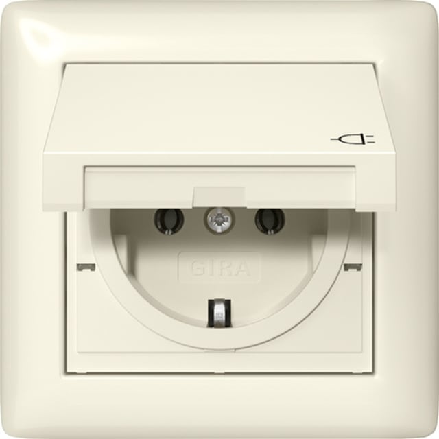 GIRA - Prise SCHUKO clapet cadre 1x IP44 Standard 55 blanc crème - 415701 GIRA - Prise SCHUKO clapet cadre 1x IP44 Standard 55 blanc crème - 415701