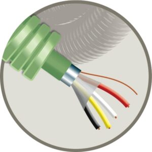 GREEN FLEX - Green Flex tube précâblé 16mm LS0H vert + câble bus EIB LS0H 2X2X0