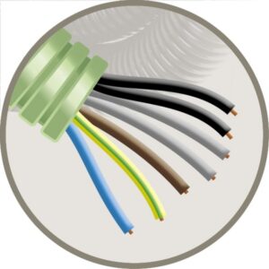 GREEN FLEX - Green Flex tube précâblé 20mm LS0H vert + installation H07Z1-U 7G1