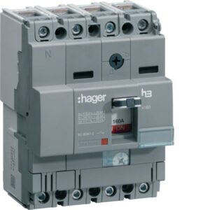 HAGER - Disjoncteur boîtier moulé x160 4P 25kA 100A - HHA101H