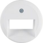 HAGER - Enjoliveur pr prise informatique double Serie 1930 blanc polaire