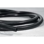 Gaine annelée noire PA6 Ø 21 mm, configuration visible