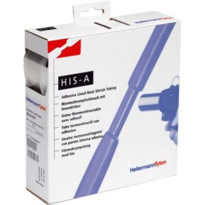 Hellermann Tyton - Gaine thermorétractable paroi adhésivée Transparent 24/8 dévidoir de 3m - 308-12403