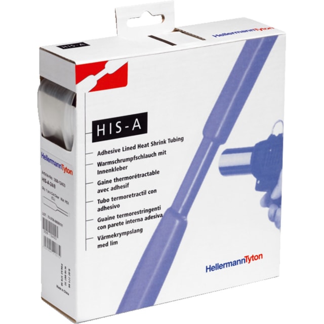 Hellermann Tyton - Gaine thermorétractable paroi adhésivée Transparent 24/8 dévidoir de 3m - 308-12403 Hellermann Tyton - Gaine thermorétractable paroi adhésivée Transparent 24/8 dévidoir de 3m - 308-12403