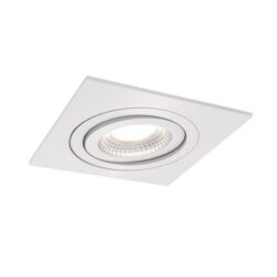 Spot encastrable carré blanc GU10, finition Blanc structuré
