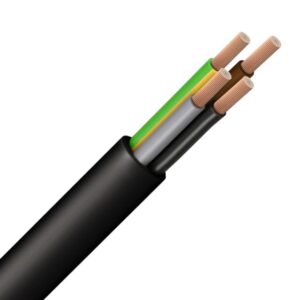 Câble souple caoutchouc 4G2,5 mm² noir 750V, configuration visible