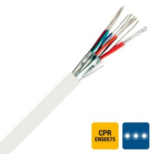 INSTALLATIEKABEL - TPVF téléphonie PVC blindage par paire intérieur 150V Cca s3d2a3 blanc 2X2X0