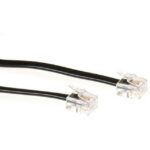 INTRONICS - ACT Black 10 meter flat telephone cable with RJ11 connectors - TD5510