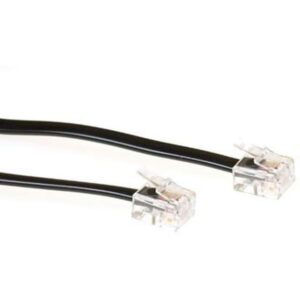 INTRONICS - ACT Black 10 meter flat telephone cable with RJ11 connectors - TD5510