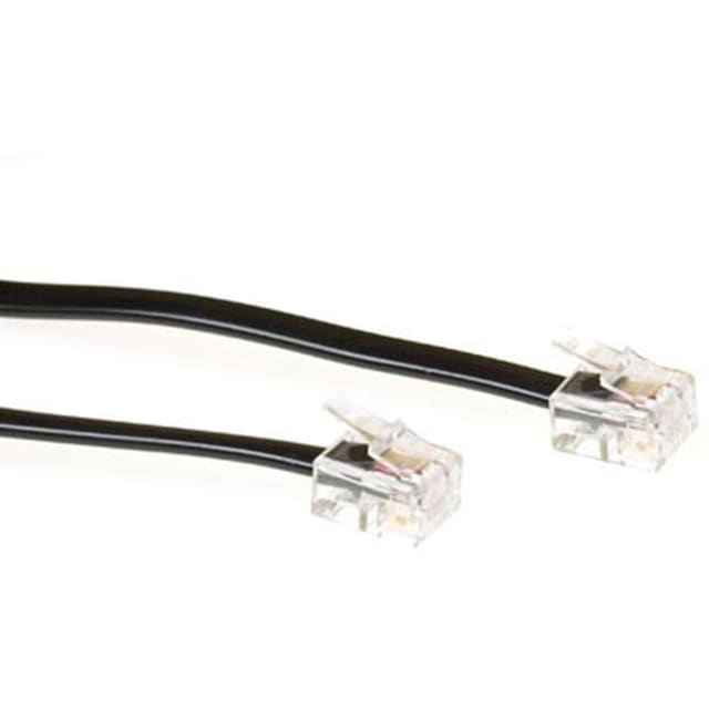 INTRONICS - ACT Black 10 meter flat telephone cable with RJ11 connectors - TD5510 INTRONICS - ACT Black 10 meter flat telephone cable with RJ11 connectors - TD5510